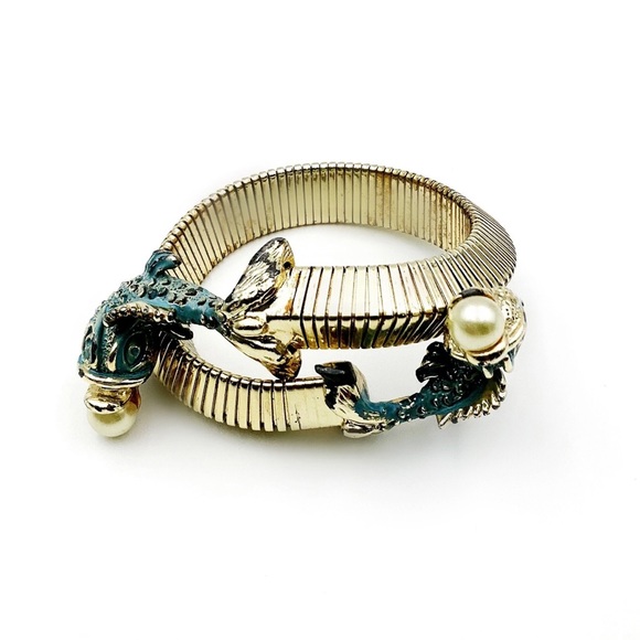 Unique Vintage Mid Century Wrap Fish Bracelet - Picture 2 of 4